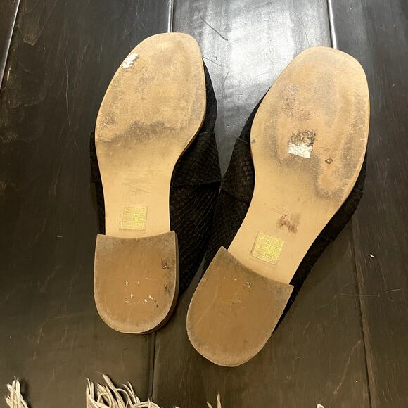 Free People At Ease Snakeskin Suede Leather Mules Slip Ons Women's Size 39 - Picture 6 of 6